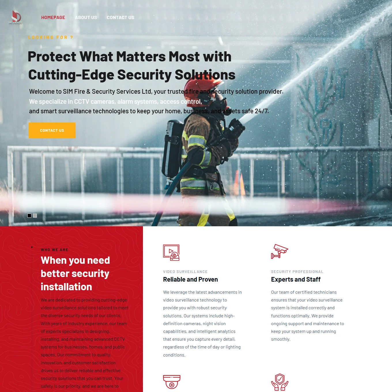 SIM Security Website — WordPress by DevFlare Agency